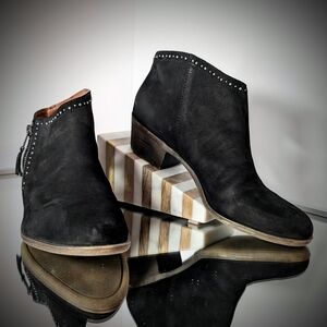 Lucky Studded Black Ankle Boots